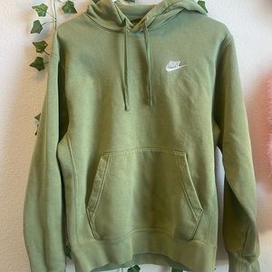Nike Sportswear Club Fleece Hoodie Oil Green/White Size S